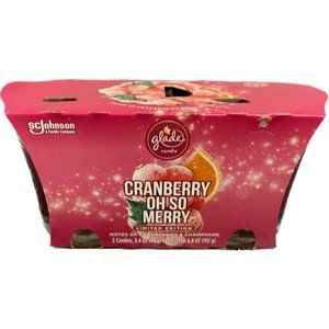 GLADE  Candle CRANBERRY OH SO MERRY LIMITED EDITION 6.8 OZ HTF NEW 2 PK of 2